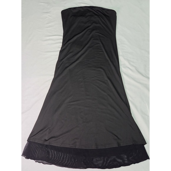 SHEIN Dresses & Skirts - Shein M Blk Strapless Maxi Party Dress Sheer Mesh Liner Whimsigoth Fairy Grunge